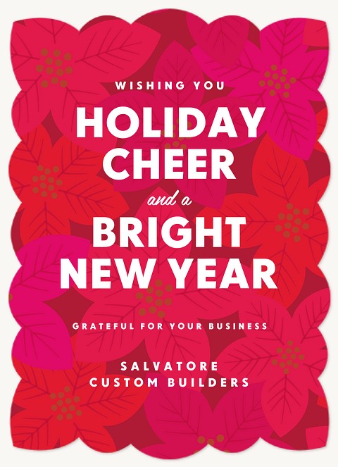 Bright Poinsettias Business Holiday Cards