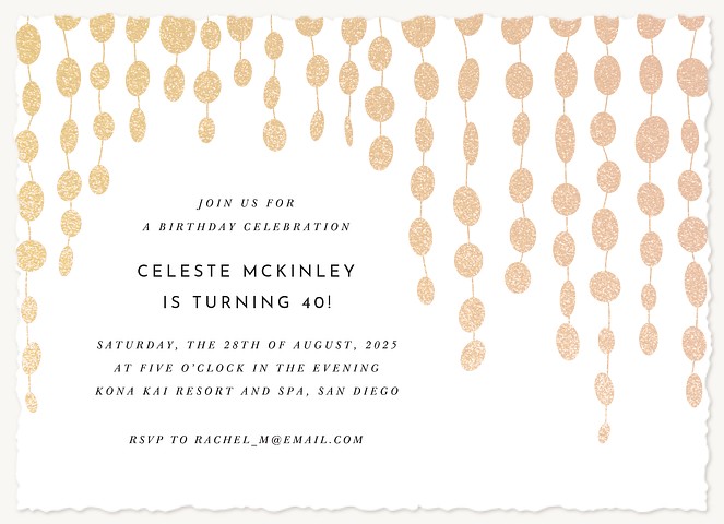 Capiz Shells Adult Birthday Party Invitations