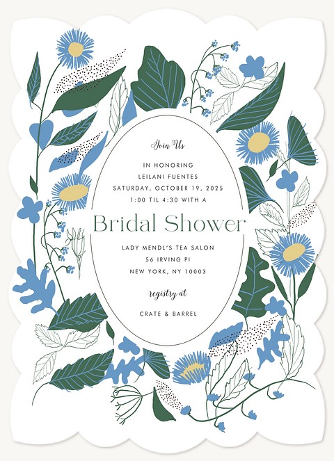 Floral Emblem Bridal Shower Invitations