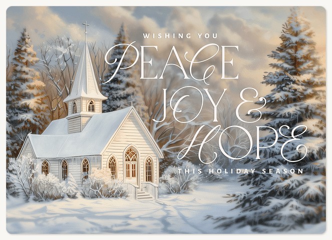 Quaint Church Holiday & Christmas Magnet Cards