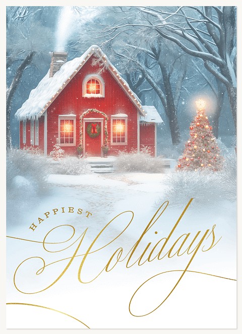 Cozy Cottage Business Holiday Cards