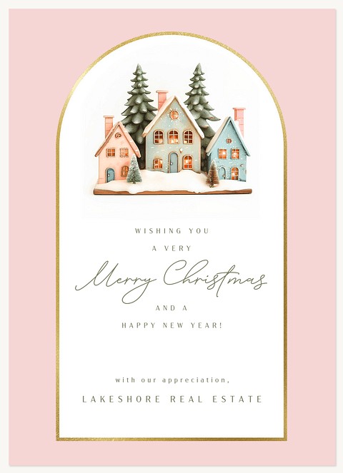 Village Houses Business Holiday Cards