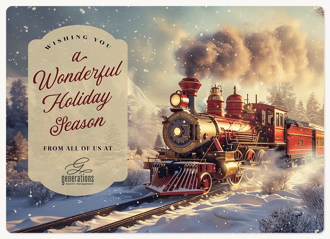 Snowy Express Holiday & Christmas Magnet Cards