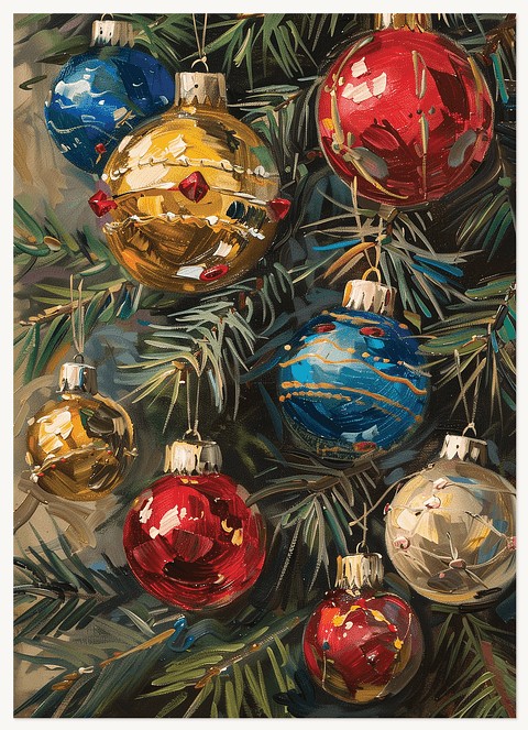 Painted Ornaments Business Holiday Cards