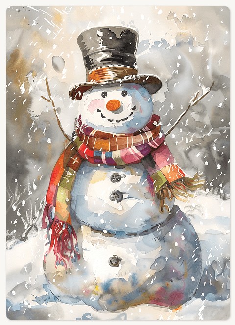 Hooray Snowman Holiday & Christmas Magnet Cards