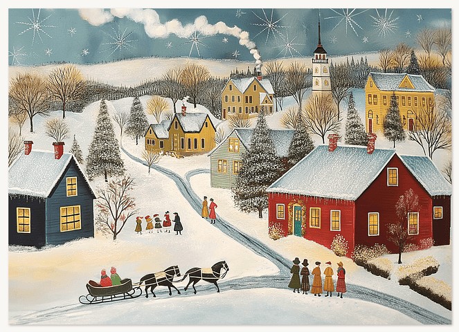 Painted Village Business Holiday Cards