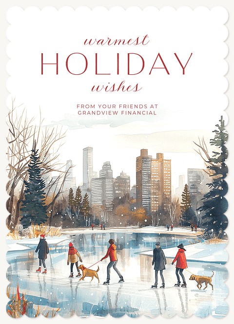 Ice Skaters Business Holiday Cards