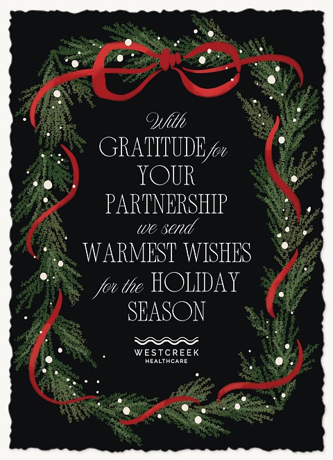 Charming Wreath Business Holiday Cards