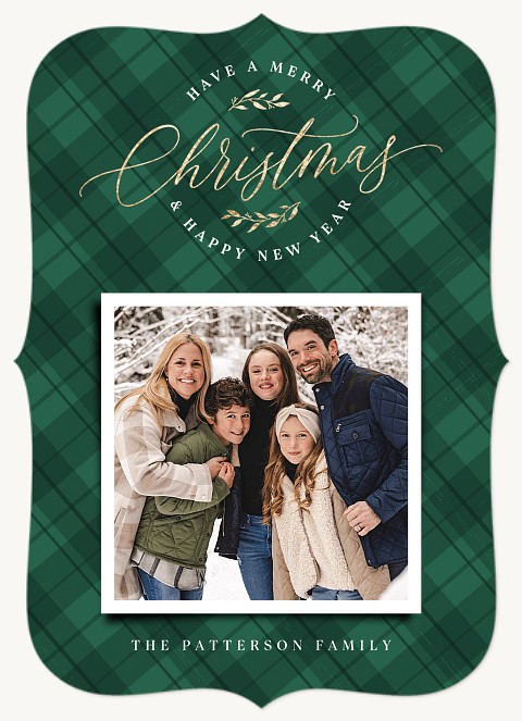 Polaroid and Plaid Personalized Holiday Cards