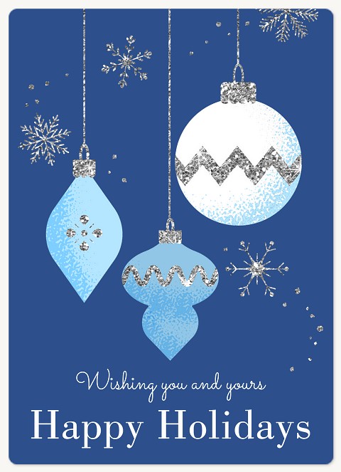 Retro Ornaments Holiday & Christmas Magnet Cards