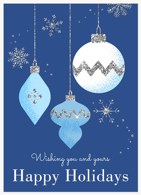 Retro Ornaments Business Holiday Cards