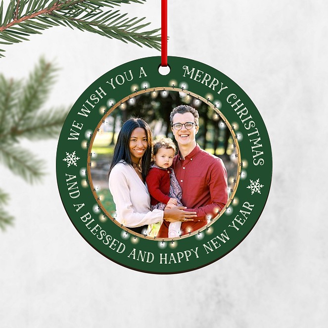 Glowing Circle Personalized Ornaments