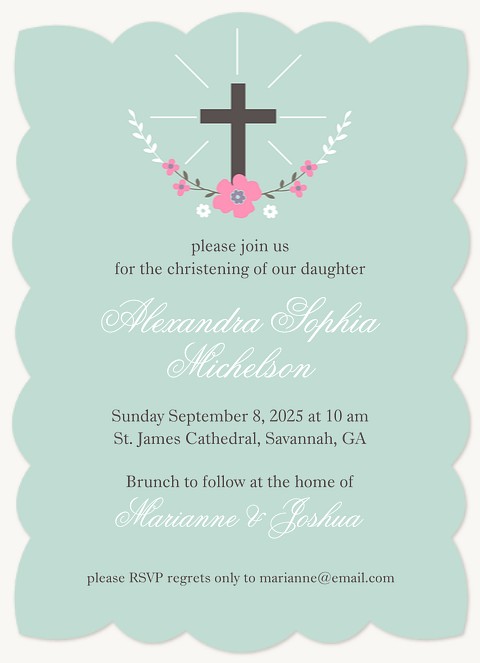 Bright Flower Baptisms & Christening Invitations