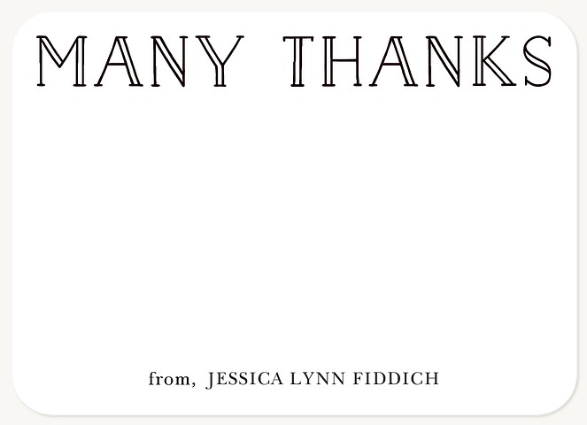 Creative Script Thank You Cards 