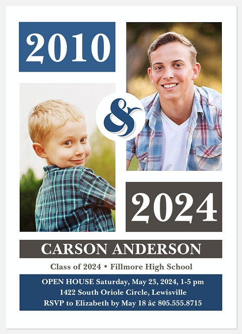 Mod Color-Block Graduation Invitations