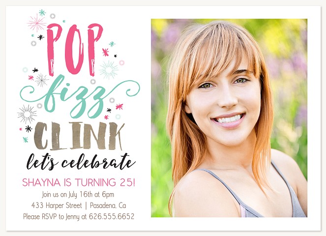 Whimsy Celebration Adult Birthday Party Invitations