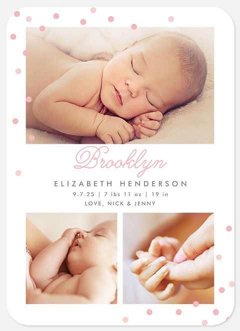 Sweet Confetti Baby Birth Announcements