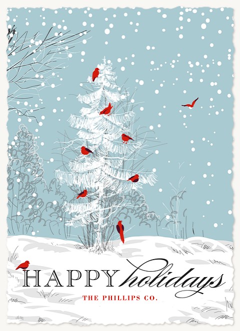 Snowy Cardinals Business Holiday Cards