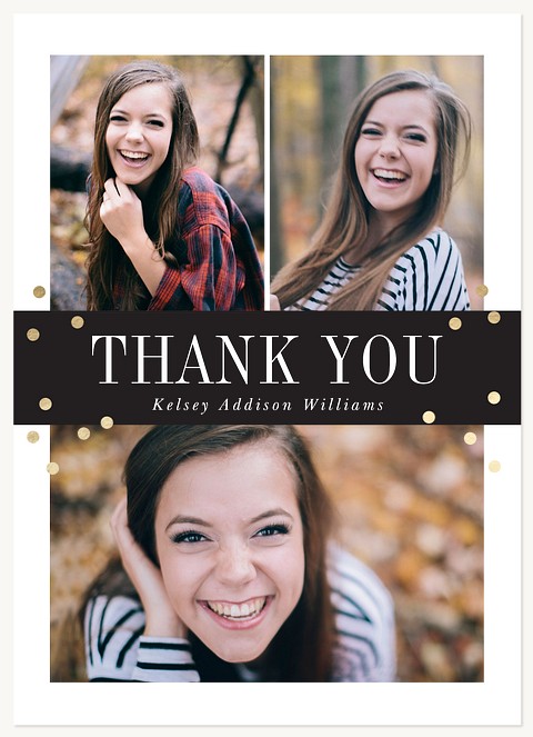 Confetti Band Graduation Thank You Cards