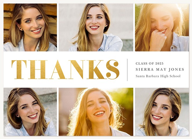 Embellished Grad Graduation Thank You Cards