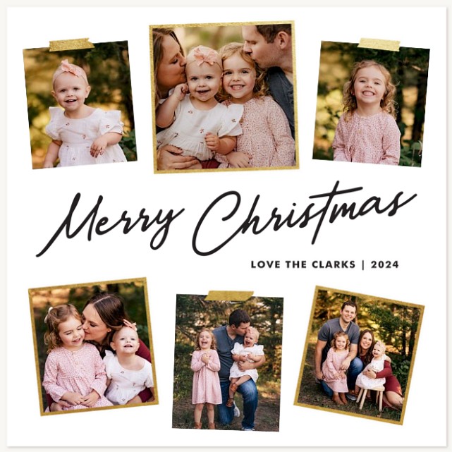 Gold Tape Personalized Holiday Cards