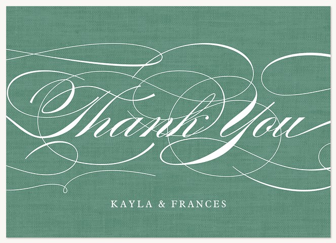 Evergreen Romance Wedding Thank You Cards