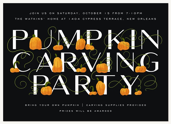 Pumpkin Palooza Halloween Party Invitations