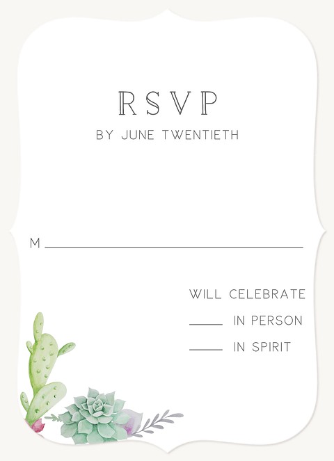 Desert Flora Wedding RSVP Cards