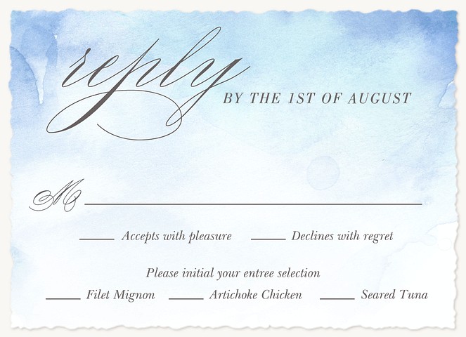 Ocean Script Wedding RSVP Cards