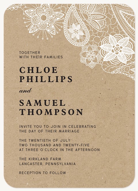 Rustic Lace Wedding Invitations