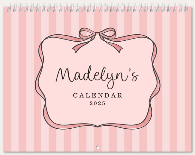 Sweet Bow Calendar Custom Photo Calendars