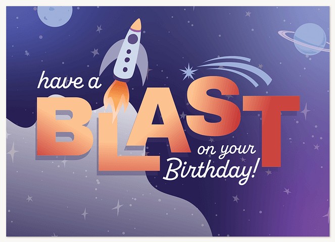 Space Blast Greeting Cards