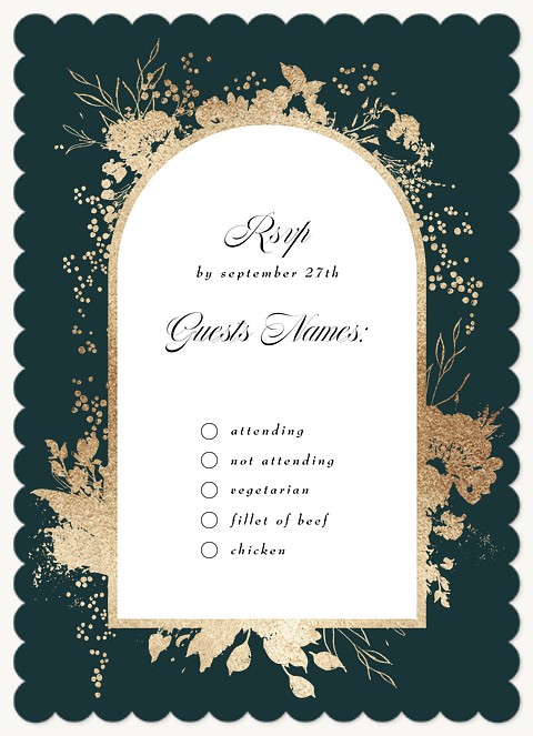 Golden Flora Wedding RSVP Cards