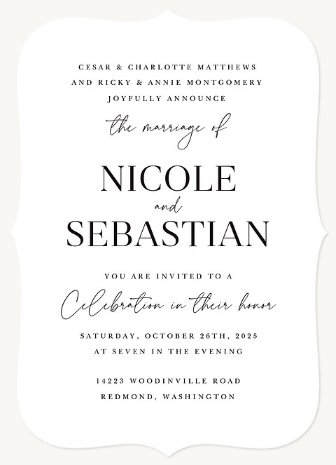 Classic Type Wedding Invitations