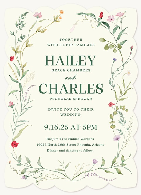 Whimsical Floral Wedding Invitations