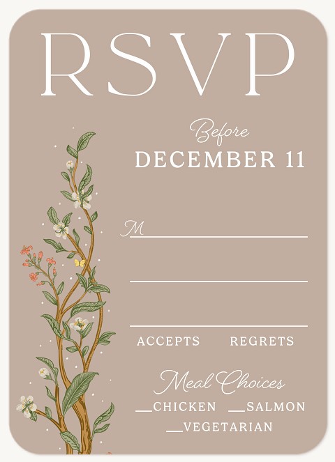 Blooms Wedding RSVP Cards