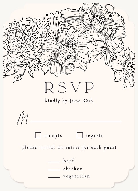 Garden Sketch Wedding RSVP Cards