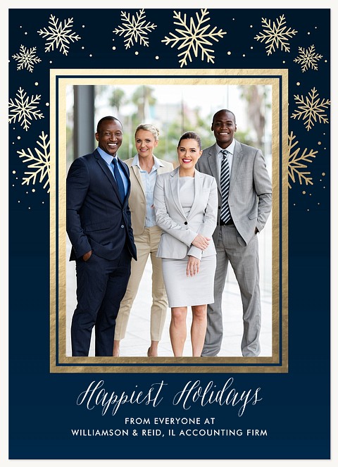 Classic Snowfall Business Holiday Cards