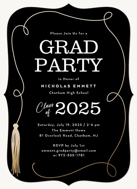 Tassel Outline Graduation Cards