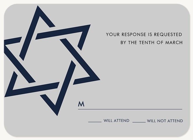 Dashing Star Bar Mitzvah RSVP Cards