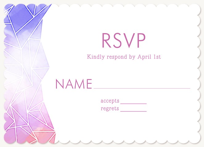 Geo Watercolors Bat Mitzvah RSVP Cards