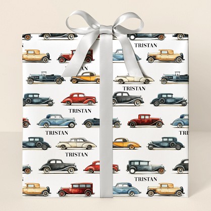 Classic Cars Wrapping Paper