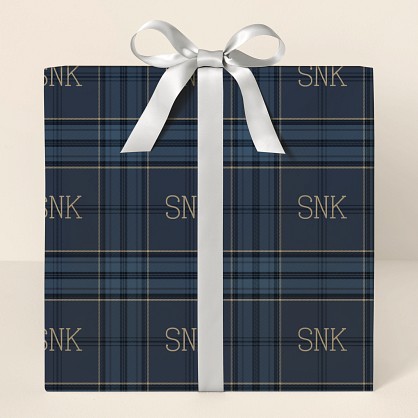 Dark Hues Monogrammed Wrapping Paper