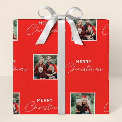 Christmas Squares Photo Wrapping Paper