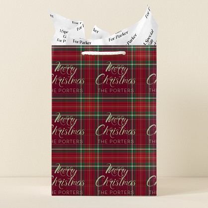 Vintage Plaid Gift Bag