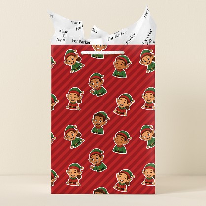 Cartoon of You Christmas Elves Gift Bag