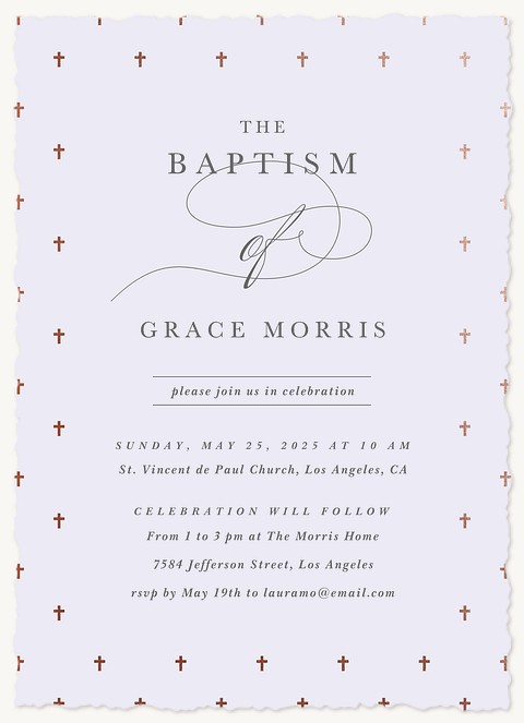 Blessed Pattern Baptisms & Christening Invitations