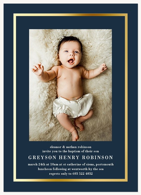 Stately Gleam Baptisms & Christening Invitations