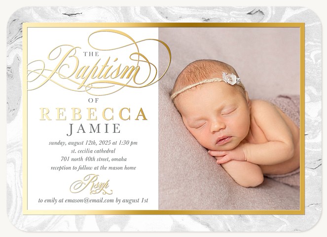 Marbled Celebration Baptisms & Christening Invitations