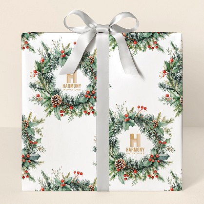 Holiday Wreaths Wrapping Paper
